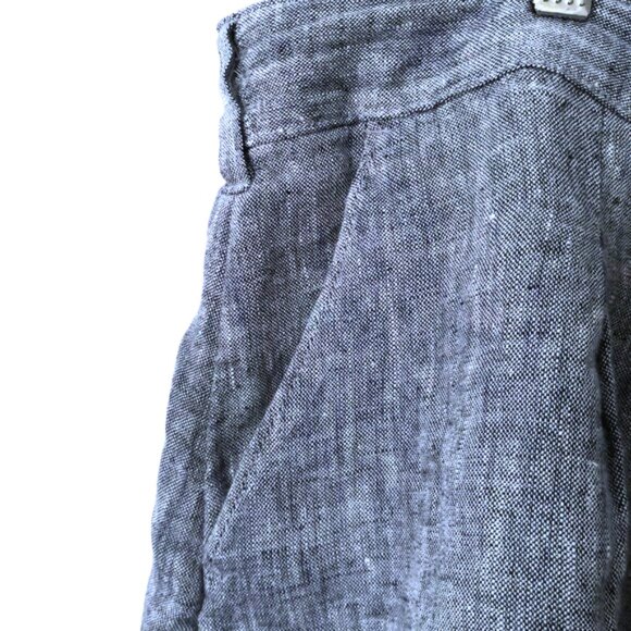 Lands' End 100% Linen Midi Skirt Chambray Size 18 - Picture 4 of 5